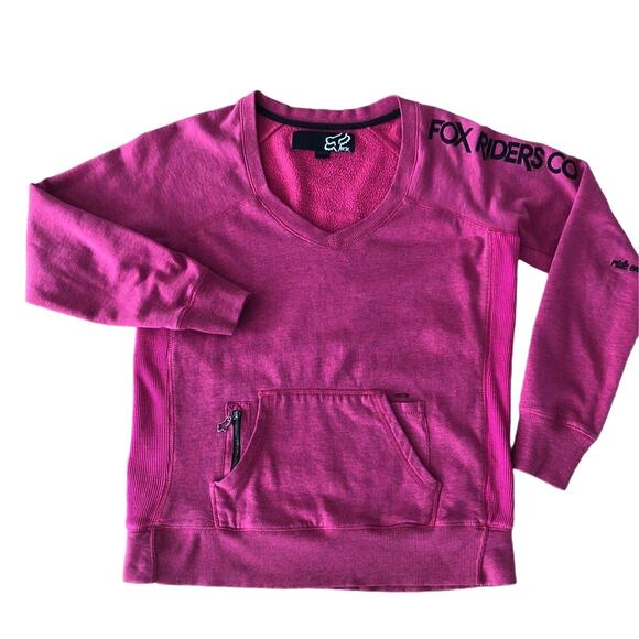 Fox riders co V neck sweater in a pink with black size medium - Picture 2 of 12